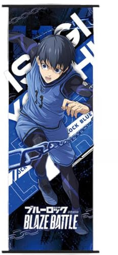 Sonsoke Blue Lock Anime Figur Wandkunst Poster Wandbehang Scroll Poster Leinwand Kunst Wandrahmen Schlafzimmer Dekor 70 x 25 cm (Isagi Yoichi)