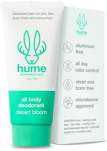 HUME SUPERNATURAL Unsichtbarer Deo-Balsam für den ganzen Körper, Schutz für den ganzen Körper, frei von Aluminium, ohne Natriumbicarbonat, geruchshemmend, klinisch getestet