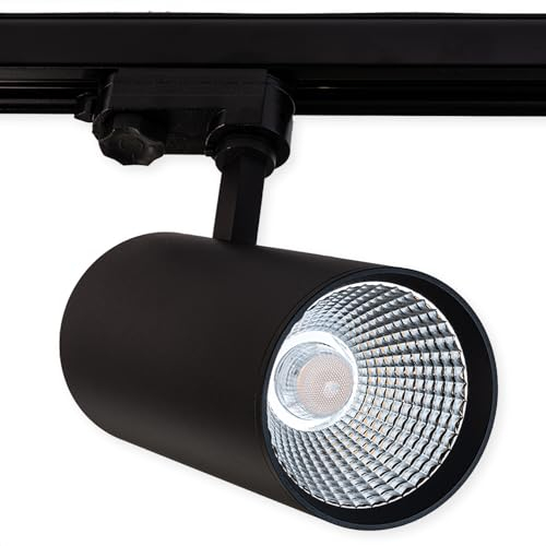 INNOVATE 3 Phasen LED Strahler Grundbeleuchtung, 35W, 60°, 4000K | 3Phasen Spots schwarz | LED Schienenstrahler | Deckenstrahler Schienensystem Lampen | 3 Phasen Schiene Spot kompakt