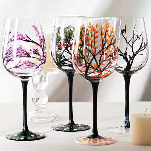 Verre quatre saisons peint à la main, verre à vin rouge, verre à champagne, gobelet à bière domestique de qualité supérieure (Gaojiao Cup)