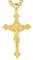 INFUSEU Jesus Kreuz Kette, Kruzifix 925 Sterling Silber 18k Gold Benedikt Siegel Schutzpatron Anhänger Christlicher Glaube Religiöser Schmuck Göttlicher Schutz Amulett Geschenke für Männer