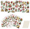 WANDIC 16 Bögen Transfer-Aufkleber, wasserfest, Retro-Blumen-Aufkleber, Möbel, Basteln, Abziehbilder für DIY, Scrapbooking