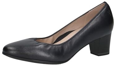 CAPRICE Damen Pumps aus Leder mit Blockabsatz, Blau (Ocean Nappa), 42 EU