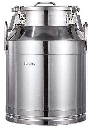 Bidon à Lait en Acier Inoxydable – Seau à Lait Robuste avec Couvercle scellé en Silicone intégré indépendant – pour Ferme, 60 L (38 x 68 cm)