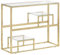 Table console doré acier inoxydable et verre trempé