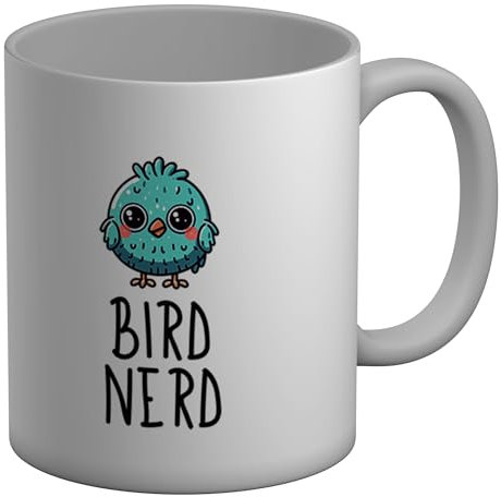 Shopagift Bird Nerd Mug Cute Kawaii Bird White 11oz Large Ceramic Cup
