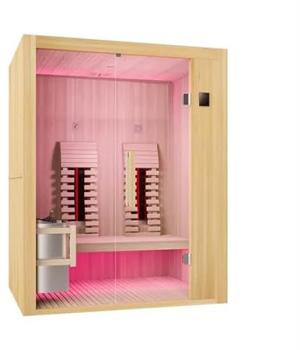Bagno Italia Sauna 160×110 cm infrarrojos y finlandesa combinada placas de espectro completo y estufa