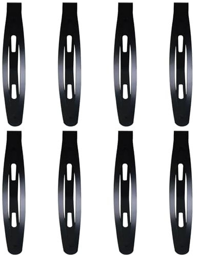 Lot de 8 pinces à cheveux antidérapantes en métal noir de 6,2 cm pour fille