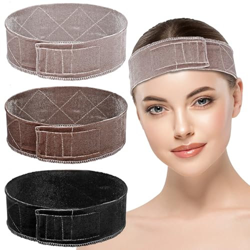 3 Stück Elastisches Perücke Band Wig Cap Verstellbare Perückengriff Headband Rutschfestes Samt Perückenband Wig Grip Band Damen Perücken Zubehör Hellbraun Braun Schwarz