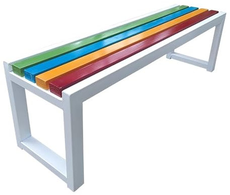 ZXDRYBHD Parkbank für Draußen, Pulverbeschichtete Gartenbänke, Verdickter Aluminiumrahmen, Bequemes Design ohne Armlehnen, für 2 Personen(70.9in/180cm)