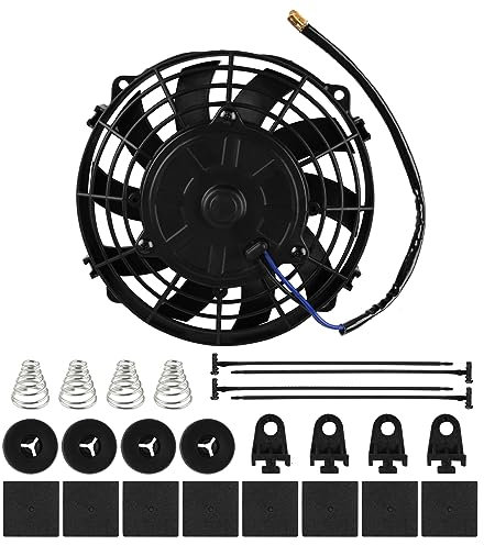 7 inch 7 Universal Slim Fan Push Pull Electric Radiator Cooling 12V Mount Kit, 12V 80W Motor