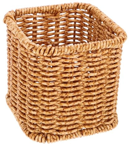 Mobestech Woven Pen Organizer and Makeup Brush Holder Decorative Desktop Stationery Storage Box Plastic Pen Pot Household Table Organizer for Office and Dressing Table