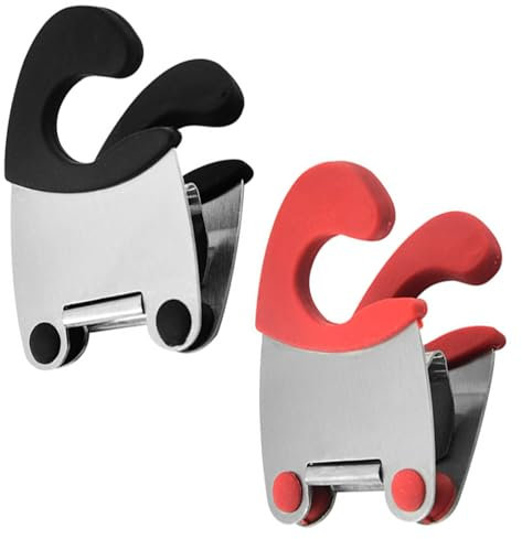 Porte-cuillère pour pot, 2pcs porte-cuillère en acier inoxydable résistant à la chaleur, pot anti-calcul avec une poignée confortable, clip réutilisable pour le crabe de cuisine pour