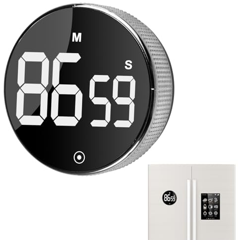 Küchentimer Magnetisch, LED-Anzeige Countdown Timer Einstellbare Lautstärke