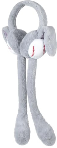 JNGUOSICN Winter Plush Earmuff with Moving Ear Windproof Balls Ear Muffs Funny Football Rugby Ear Protector Plush Winter Earmuff Headband for Adult Girls Boys for Outdoor Cold Weather
