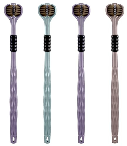 Guduling 4 Stück Dreiseitige Zahnbürste, 3 Sided Toothbrush mit 18.5cm Grif