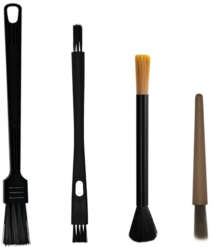 4Pcs Coffee Grinder Cleaning Brush Set with Natural Bristles & Wood Handle Daily Necessities for Espresso Machine, Coffee Grinder, and Portafilter Cleaning Tool
