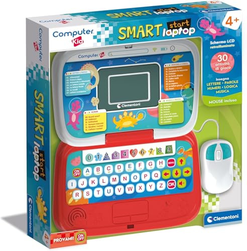 Computer Kid Smart Laptop Educativo – Computer Educativo Bambini 4+ Anni con Mouse, 30 Attività Didattiche, Lettere, Numeri, Logica e Musica, Gioco Elettronico Interattivo in Italiano