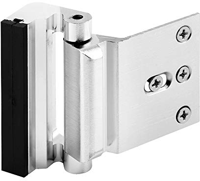 Defender Security U 11325 Door Reinforcement Lock – Add Extra, High Security to Your Home and Prevent Unauthorized Entry – 3” Stop, Aluminum Construction, Brushed Chrome (Single Pack)