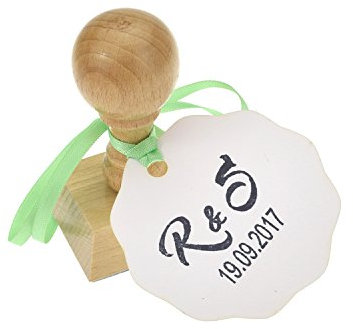 WeddingMania Stempel Initialen & Datum - Personalisiert - Hochzeit Papeterie