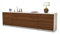 Stil.Zeit TV Schrank Lowboard Assunta, Korpus Weiss matt, Front Holz-Design Walnuss (180x49x35cm), mit Push-to-Open Technik & Leichtlaufschienen