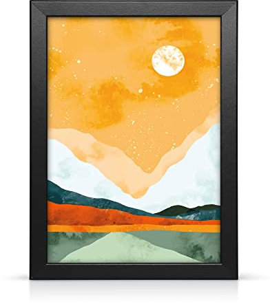 A4 (297x210) mm Thin Photo Frame, Black Wood Effect Poster/Picture Frames