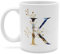 printplanet - Tasse mit Buchstabe: K - Kaffeebecher, Mug, Becher, Kaffeetasse, Beidseitiger Druck - Farbe Weiß