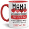 Tassendruck Geschenk Tasse mit Spruch PERSONALISIERT - Bestes Geschenk für Mama von Kindern - Kaffee-Tasse/Geschenkidee Geburtstag Muttertag/Muttertagsgeschenk - Innen & Henkel Rot