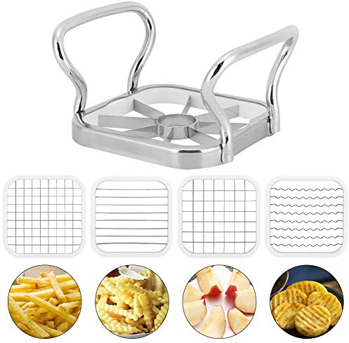 Wincal 5 in 1 Multifunctional Potato and Fruit Cutter - Stainless Steel French Fry Vegetable Chopper Chipper for Kitchen Gadgets