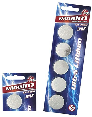 6 x CR2450 WILHELM Lithium Knopfzelle 3V 600mAh ø24,5x5,0mm Batterie DL 2450