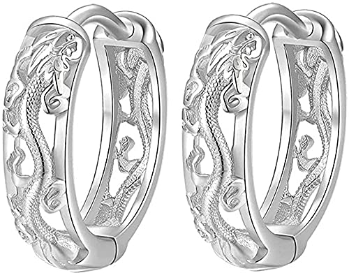 Punk-Drachen-Ohrringe, hohl, filigran, kleine Creolen, für Damen, Herren, Jungen, Mädchen, personalisierte Tiere, Sterlingsilber, Huggie, Scharnierknorpel-Manschetten, hypoallergen, kleine Creolen für
