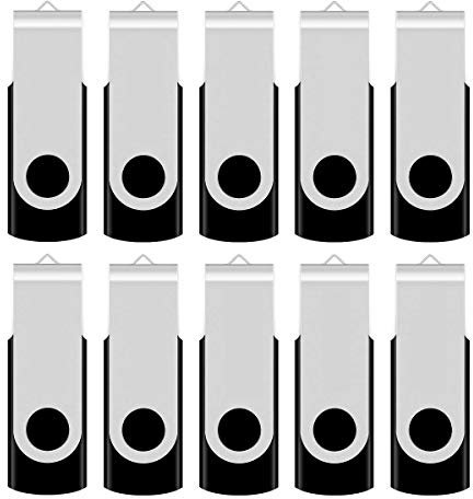 Aiibe 16GB USB Flash Drives - 50 Pack Bulk Thumb Drives, USB 2.0, Zip Drives Wholesale, Black