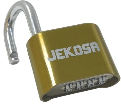 Jekosa® JKC/50 Candado de Combinación para Exterior Resistente al Agua. Candado con Combinación de 4 Dígitos Sin Llave. Candados de Seguridad para Cobertizos, Puertas, Armarios, Altillos yTrasteros