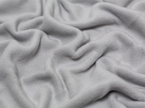 Schaffell Baumwolle Fleece Stoff hellgrau - Meterware
