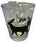 Lichtidee Teelicht Glas Windlicht Tischlicht Print mit Katzen Familie schwarz Handmade Unikat Ostern Muttertaggeschenk, Höhe 8cm,