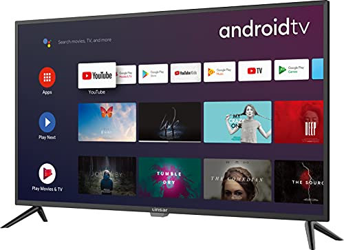 Linsar 40FHD22A 40 Pulgadas FHD LED TV, Android Google Smart TV, Chromecast integrado, Triple sintonizador DVB S2/T2/C/CI+, transmisión rápida con Wi-FI, Bluetooth, USB, HDMI