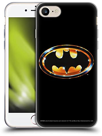 Head Case Designs Offizielle Batman (1989) Logo Wichtige Kunst Gelhülle [Militärischer Schutzgrad] Kompatibel Mit Apple iPhone 7/8 / SE 2020 & 2022 Und Kompatibel Mit MagSafe