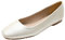 ANUFER Damen Ballerinas Quadratischer Zeh Mikrofaser-Leder Schlüpfen Kleid Pumps Schuhe Weiß Matt SN0707127 EU38.5