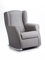Sillonea - Sillón Lactancia Roma, Usado para amamantar/Dar el Pecho. Butaca balancín para habitación del Bebe. Medida: 96x74x77 cm. Tapizado con Tela Antimanchas. (Gris, Madera Nogal)