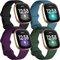Getino Kompatibel mit Fitbit Sense 2,Sense Armbändern/Versa 4,Versa 3 Armband, Damen und Herren, Silikon-Sportzubehör, Armband für Fitbit Sense/Sense 2/Versa 4/Versa 3 Armbanduhr, groß,Grün,Schiefer