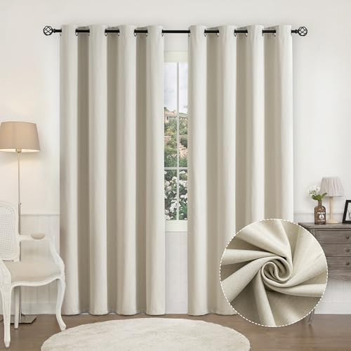 CUCRAF Total Blickdicht Vorhang mit Ösen Lichtundurchlässig Leinenoptik Verdunkelungsvorhänge für Wohnzimmer Schlafzimmer und Kinderzimmer H 245 x B 140cm 2er Set Graugrün