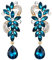 Clearine Damen Ohrringe Böhmisch Boho Kristall Blume Hochzeit Braut Chandelier Tropfen Bling Dangle Statement Ohrringe Topas-Blau Silber-Ton
