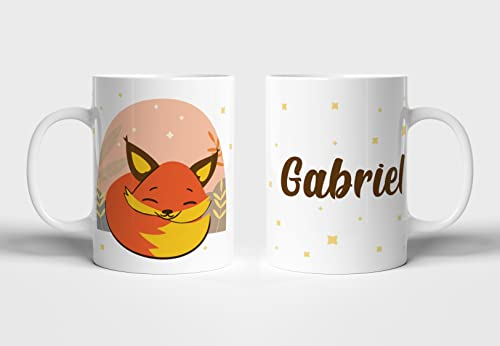 Marquage Unique Mug/Tasse/Gobelet enfant Incassable & Personnalisable - Idée cadeau personnalisé prénom - Gobelet Renard Repos - CL0008d