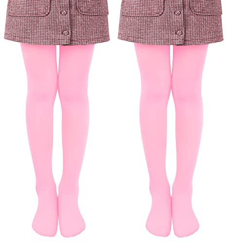 Libella 2er Pack Ballett Strumpfhose für Mädchen Tanzstrumpfhose mit Fuß 80 DEN Blickdicht Mikrofaser Farbig 27251 Pink 134-140