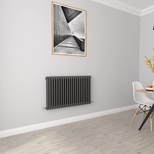 Anthracite radiators Horizontal 2 Column Rads Cast Iron Style Central Heating radiators for Bathroom,Living Room and Kitchen 600x1010mm