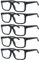 Eyekepper 5-pack Oversized Reading Glasses Square Large Frame Readers for Men and Women - Black +1.75