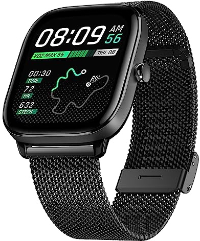 Hiseus Armband Kompatibel mit Amazfit GTS 2 / GTS 2 Mini/GTS 2e / GTS 3, Edelstahl Metall Mesh Gewebte Ersatzarmband Armbänder für GTS 4 / GTS 4 Mini (Schwarz)