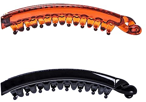 PLABBDPL 2 Stück Pferdeschwanz Haarklammer Große Bananenspangen Bunten Bananen Haarspange für dickes Haar,Rutschfeste Pferdeschwanz Halter Clip für Damen und Mädchen