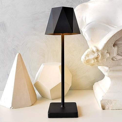 KERNOWO Tischlampe Kabellos, Touch Dimmbar tischleuchte akku RGB 5 Modi & stufenloses Dimmen IP55 wasserdichte Led Tischlampe ohne kabel für Schlafzimmer/Esszimmer/Kaffee/Haus und Garten(schwarz)