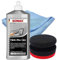 Craft-Equip Politur-Set bestehend aus einer SONAX 500ml Polish+Wax Color SILBER + Craft-Equip Ø90mm Polierpuck ROT + Craft-Equip Microfasertuch BLAU